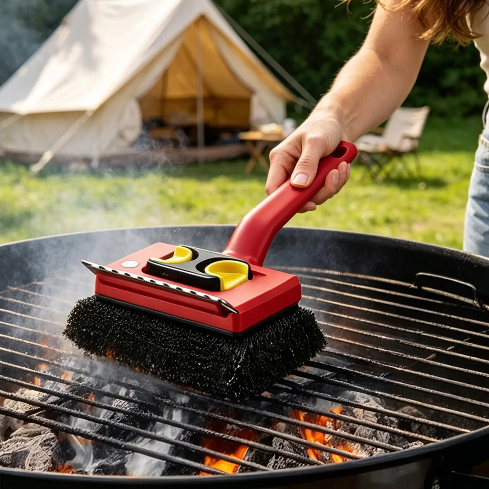 Outdoor Power Grill - Uzun Saplı Elektrikli Izgara Fırçası, Tüy