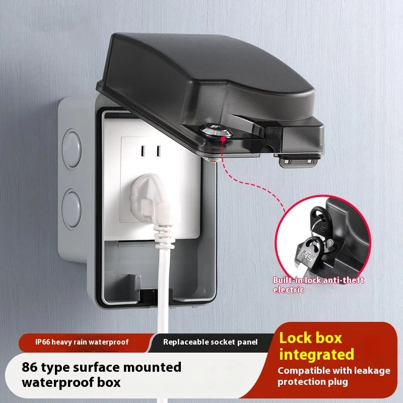 Outdoor Power Socket With Lock - Dış Mekan Su Geçirmez Priz Açıkta