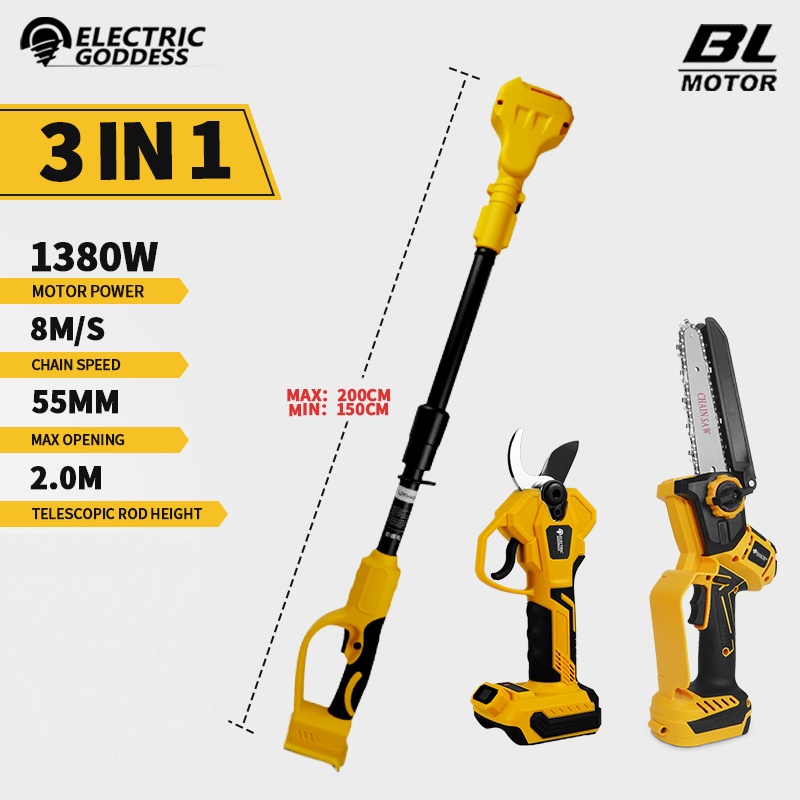 Pole Saw Cordless - Fırçasız 6 İnç Elektrikli Testere Teleskopik